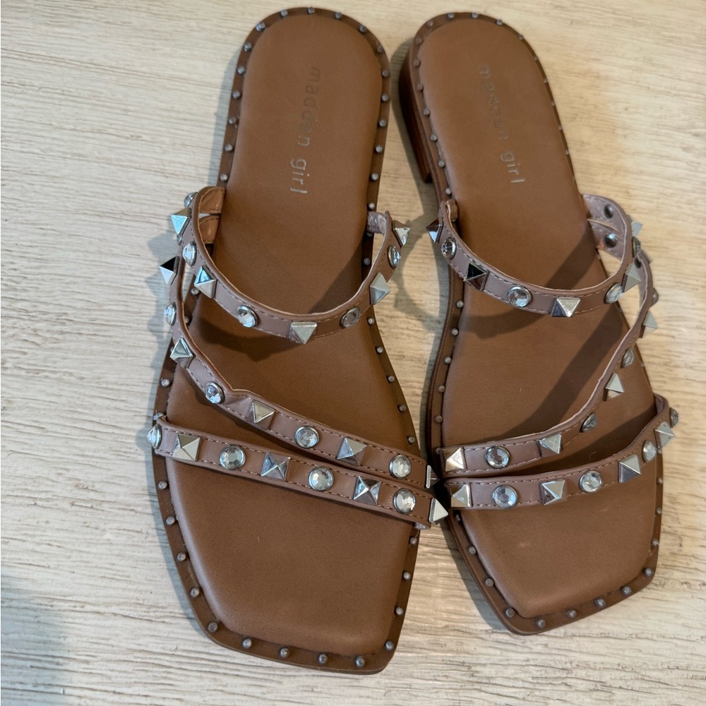Madden Girl Brown Studded Sandals